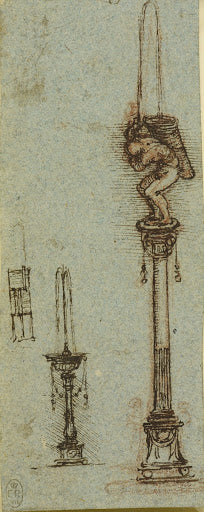 Designs for a Fountain Poster | Leonardo da Vinci Art Print (1513)