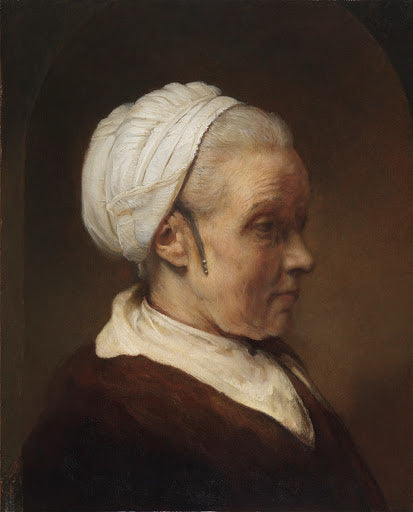 Study of a Woman in a White Cap Poster | Rembrandt van Rijn Art Print (1640)
