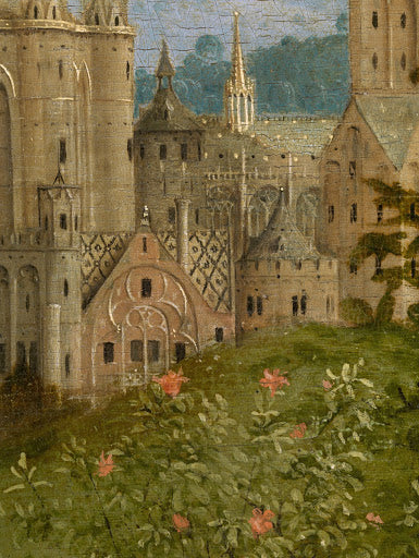 Ghent Altarpiece: Gothic Buildings Poster | Hubert and Jan van Eyck Art Print (1432)
