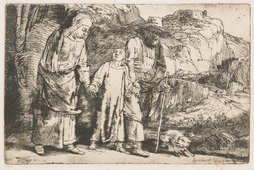 Christ Returning from the Temple with His Parents Poster | Rembrandt van Rijn Art Print (1654)