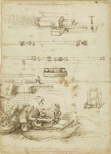 Designs for Gun-barrels and Mortars Poster | Leonardo da Vinci Art Print (1485)