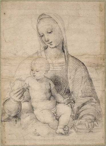 Study for the Madonna of the Pomegranate Poster | Raphael Art Print (1504)