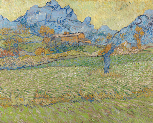 Wheat Fields in a Mountainous Landscape Poster | Vincent van Gogh Art Print (1889)