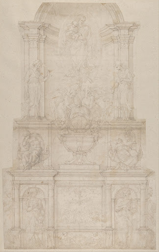 Design for the Tomb of Pope Julius II Poster | Michelangelo Art Print (1505)