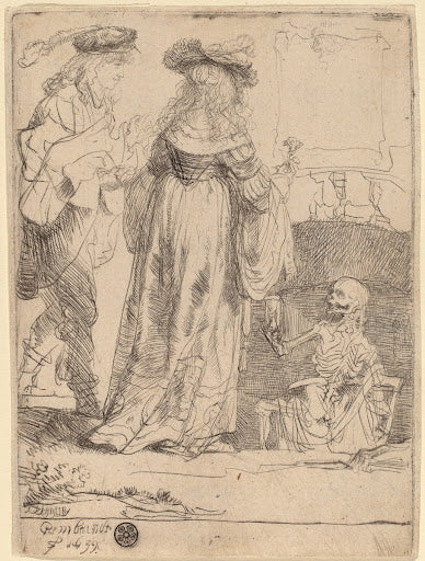 Death Appearing to a Wedded Couple Poster | Rembrandt van Rijn Art Print (1639)