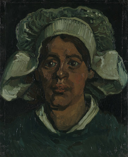 Head of a Woman Wearing a White Cap Poster | Vincent van Gogh Art Print (1884)