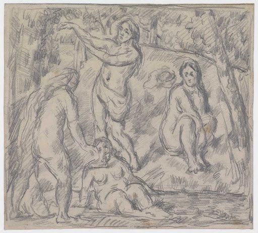 Study of Four Women Bathing Poster | Paul Cézanne Art Print (1879)