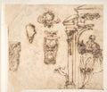 A Figure and Some Architectural Details Poster | Michelangelo Art Print