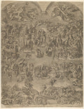 The Last Judgment (Bonasone Engraving) Poster | After Michelangelo Art Print (1546)