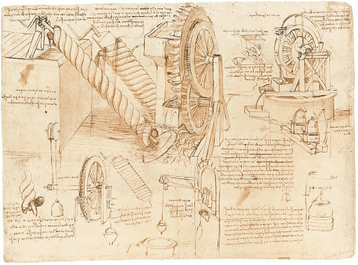 Perpetual Motion Pump Poster | Leonardo da Vinci Art Print (1480)