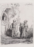 Three Oriental Figures Poster | Rembrandt van Rijn Art Print (1641)