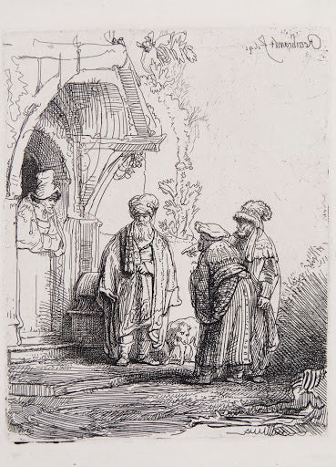 Three Oriental Figures Poster | Rembrandt van Rijn Art Print (1641)