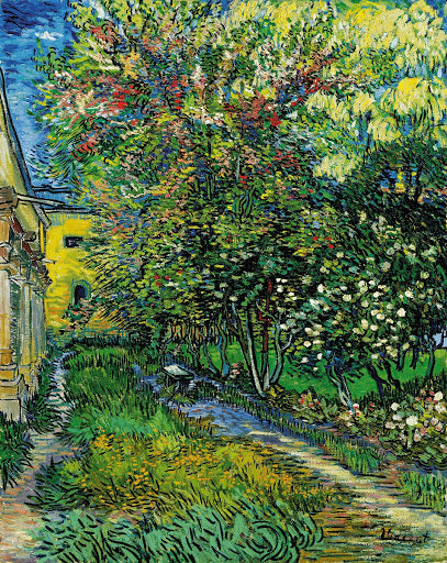 The Garden of the Asylum at Saint-Rémy Poster | Vincent van Gogh Art Print (1889)