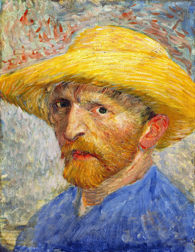 Self-Portrait with Straw Hat (Detroit) Poster | Vincent van Gogh Art Print (1887)
