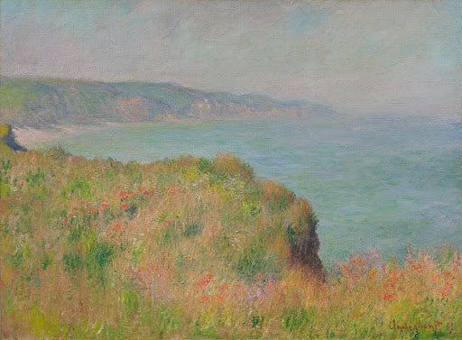 Edge of the Cliff at Pourville Poster | Claude Monet Art Print (1882)