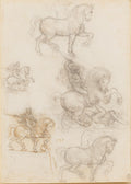 Designs for an Equestrian Monument III Poster | Leonardo da Vinci Art Print (1517)