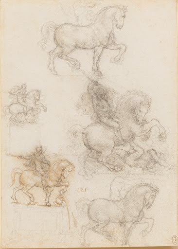 Designs for an Equestrian Monument III Poster | Leonardo da Vinci Art Print (1517)