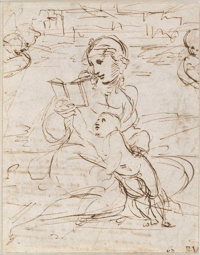 Study of a Reading Madonna and Child Poster | Raphael Art Print (1509)
