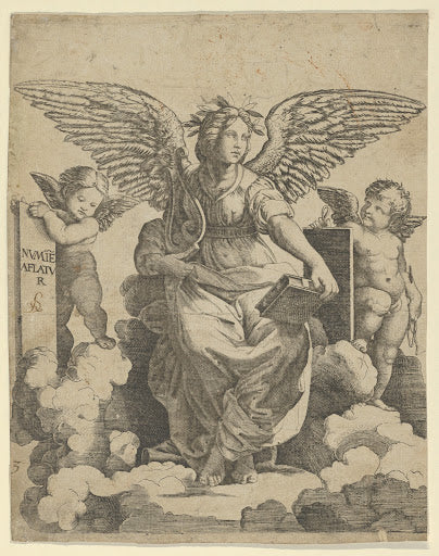 Poetry as a Winged Woman Poster | After Raphael Art Print (1515)