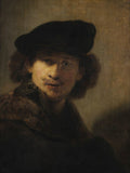 Self-Portrait with a Velvet Beret and Fur Collar Poster | Rembrandt van Rijn Art Print (1634)