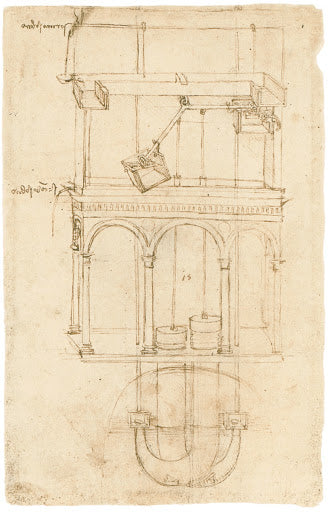 Perpetual Motion Pumping System Poster | Leonardo da Vinci Art Print (1490)