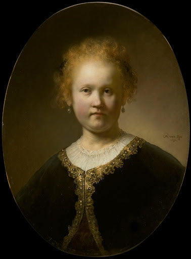 Young Girl in a Gold-Trimmed Cloak Poster | Rembrandt van Rijn Art Print (1632)
