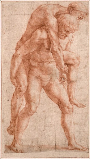 Young Man Carrying an Old Man Poster | Raphael Art Print (1514)