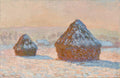 Wheatstacks, Snow Effect, Morning Poster | Claude Monet Art Print (1891)