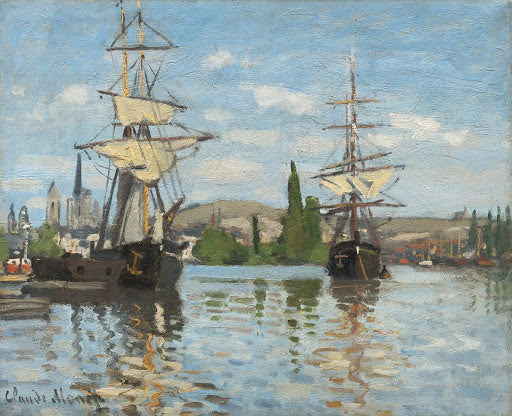 Ships Riding on the Seine at Rouen Poster | Claude Monet Art Print (1872)