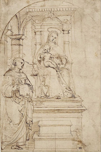 Sketch for the Altarpiece of Saint Nicholas of Tolentino Poster | Raphael Art Print (1503)