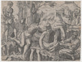 The Climbers (Agostino Veneziano Engraving) Poster | After Michelangelo Art Print (1524)