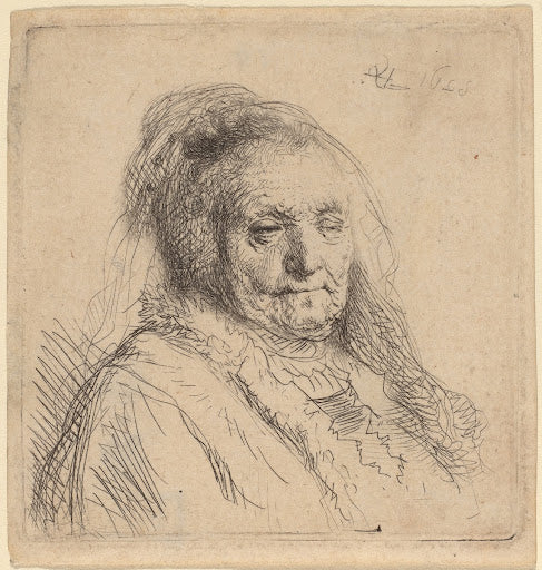 The Artist's Mother Poster | Rembrandt van Rijn Art Print (1628)