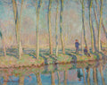 Jean-Pierre Hoschedé and Michel Monet on the Bank of the Epte Poster | Claude Monet Art Print (1887)
