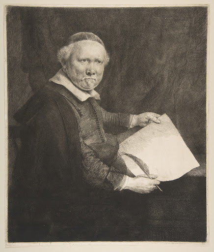Lieven Willemsz van Coppenol, Writing Master Poster | Rembrandt van Rijn Art Print (1658)