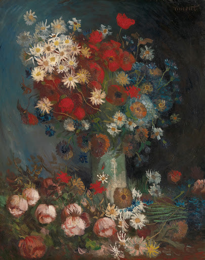 Still Life with Meadow Flowers and Roses Poster | Vincent van Gogh Art Print (1886)