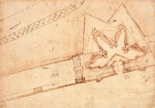 Study of a Fortification for the Porta al Prato II Poster | Michelangelo Art Print (1529)