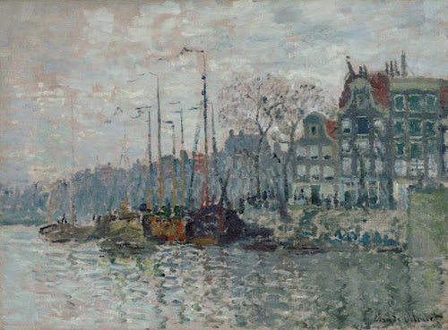 View of the Prins Hendrikkade and the Kromme Waal in Amsterdam Poster | Claude Monet Art Print (1874)