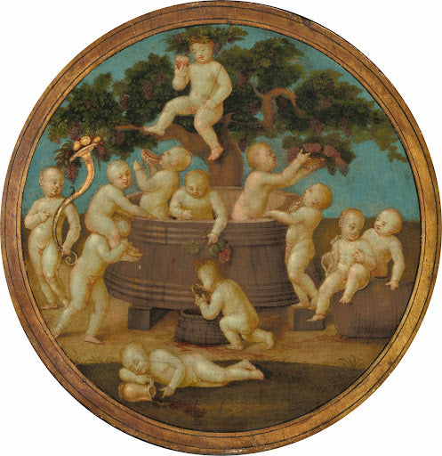 Putti with a Wine Press Poster | Follower of Raphael Art Print