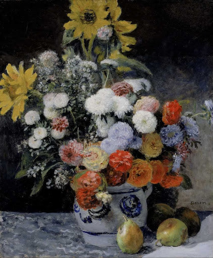 Mixed Flowers in an Earthenware Pot Poster | Pierre-Auguste Renoir Art Print (1869)