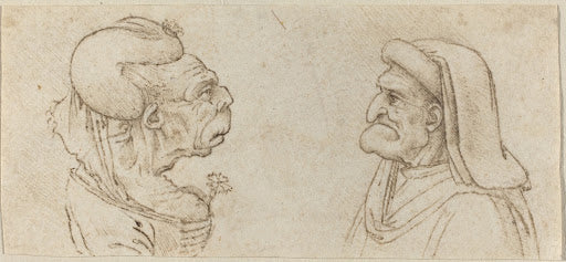Two Grotesque Heads Poster | Francesco Melzi Art Print (1510)