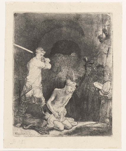 The Beheading of St John the Baptist Poster | Rembrandt van Rijn Art Print (1640)