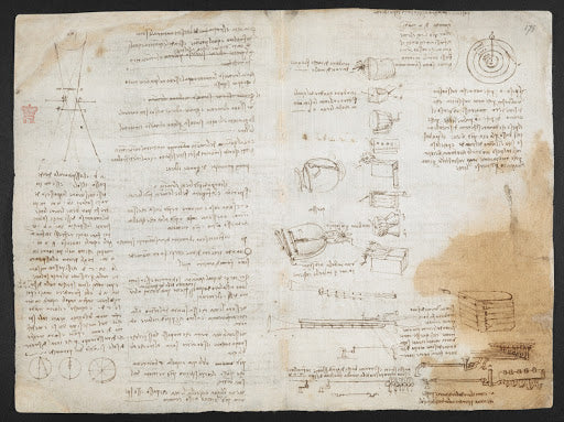 Codex Arundel Folio 174v Poster | Leonardo da Vinci Art Print