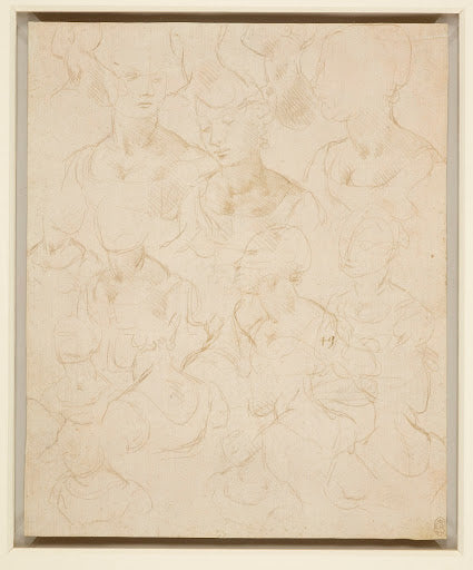 Sketches of a Woman, Bust Length Poster | Leonardo da Vinci Art Print (1490)