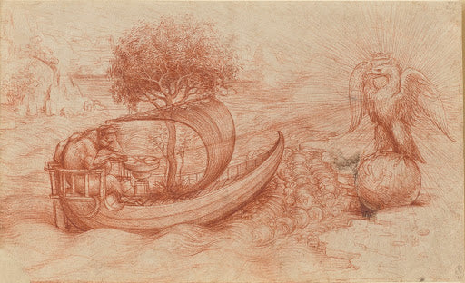 An Allegory with a Dog and an Eagle Poster | Leonardo da Vinci Art Print (1508)