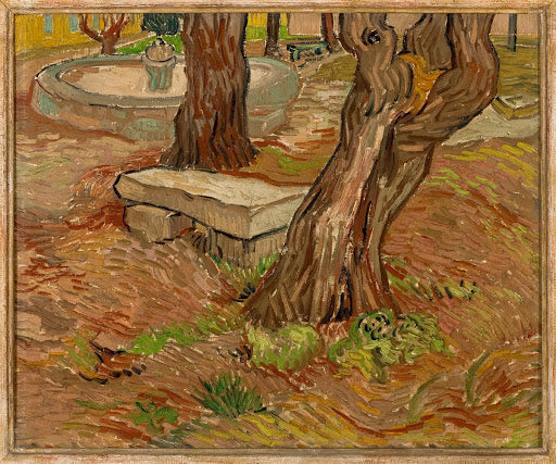 The Stone Bench in the Asylum at Saint-Remy Poster | Vincent van Gogh Art Print