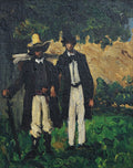 Marion and Valabrègue Setting Out for the Motif Poster | Paul Cézanne Art Print (1866)