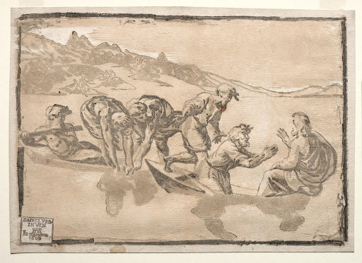 The Miraculous Draught of Fishes (Chiaroscuro Woodcut) Poster | After Raphael Art Print