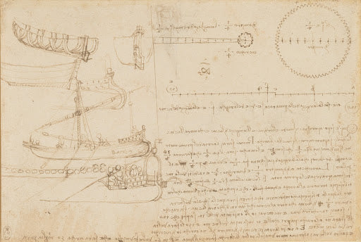 Designs for Boats Poster | Leonardo da Vinci Art Print (1485)