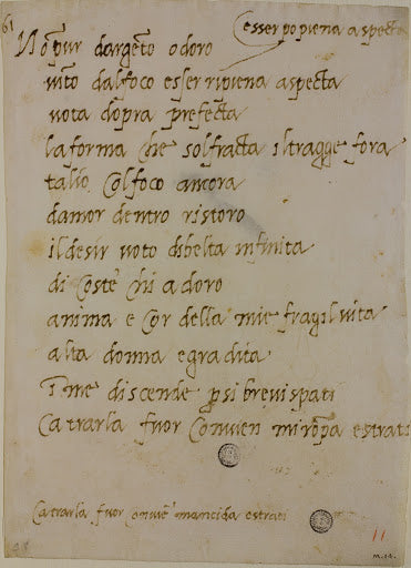Poem 'Not Only of Silver or Gold' Poster | Michelangelo Art Print (1544)