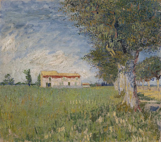 Farmhouse in a Wheatfield Poster | Vincent van Gogh Art Print (1888)